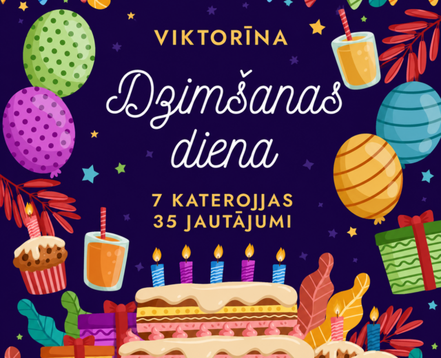 Dzimšanas dienas viktorīna – interaktīva spēle ar jautājumiem par jubilāru