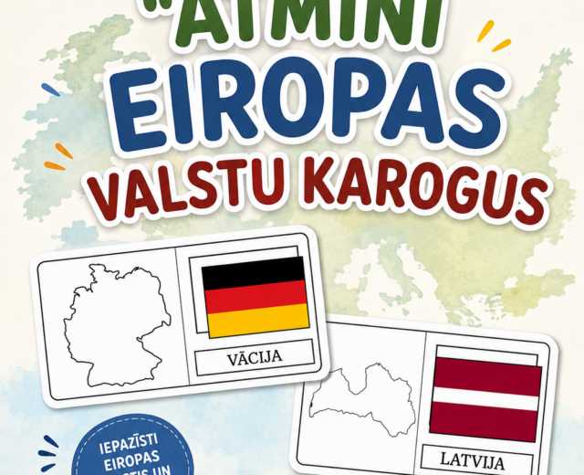 KARTĪŠU SPĒLE "ATMINI EIROPAS VALSTU KAROGUS"
