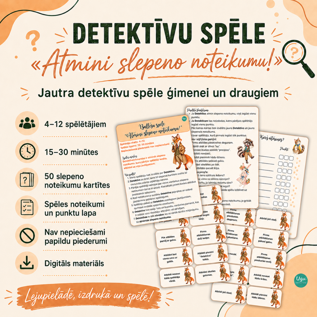 Detektīvu spēle “Atmini slepeno noteikumu!”