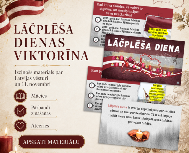 Viktorīna “Lāčplēša diena” — interaktīvs PowerPoint materiāls
