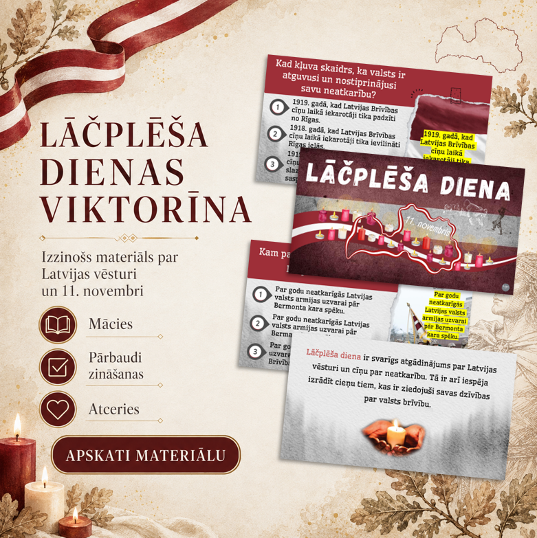 Viktorīna “Lāčplēša diena” — interaktīvs PowerPoint materiāls