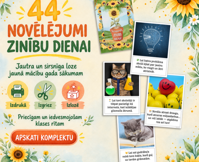 “44 novēlējumi Zinību dienai” — jautra un sirsnīga loze