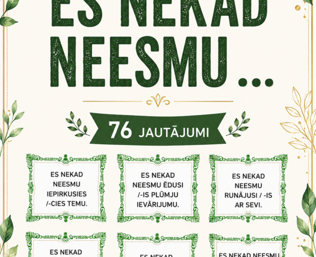 SPĒLE “ES NEKAD NEESMU …”