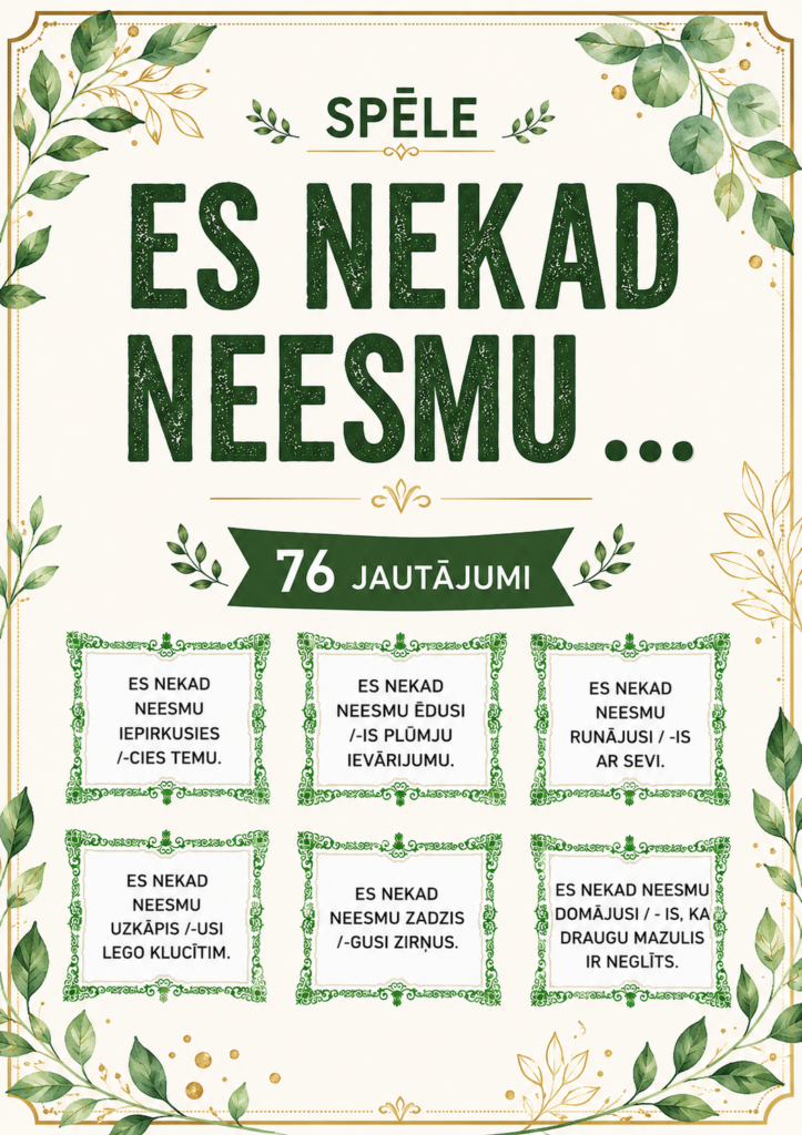 SPĒLE “ES NEKAD NEESMU …”