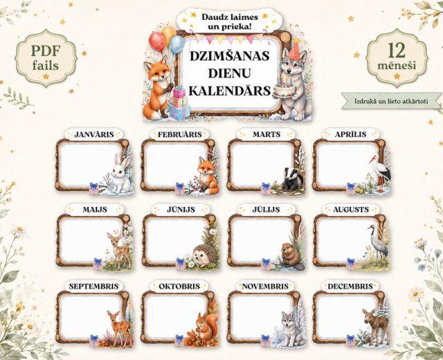 DZIMŠANAS DIENU KALENDĀRS – MEŽA DRAUGI