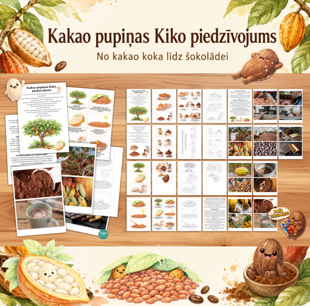 Izziņas materiāls - "Kakao pupiņas Kiko piedzīvojums – no kakao augļa līdz šokolādei"