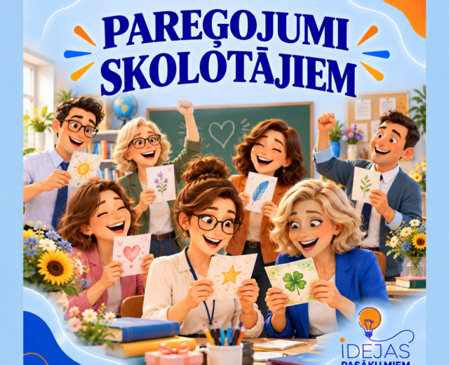 Jautra Skolotāju dienas aktivitāte ar pareģojumu kartītēm un video "Pareģojumi skolotājiem"