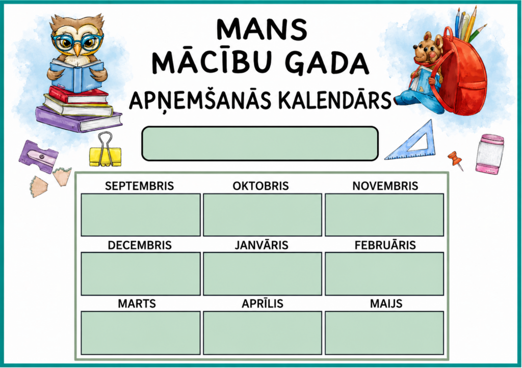 MANS MĀCĪBU GADA APŅEMŠANĀS KALENDĀRS