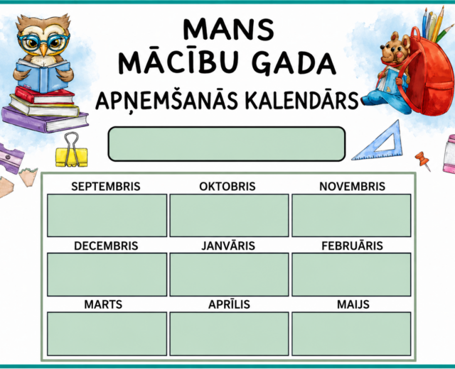MANS MĀCĪBU GADA APŅEMŠANĀS KALENDĀRS