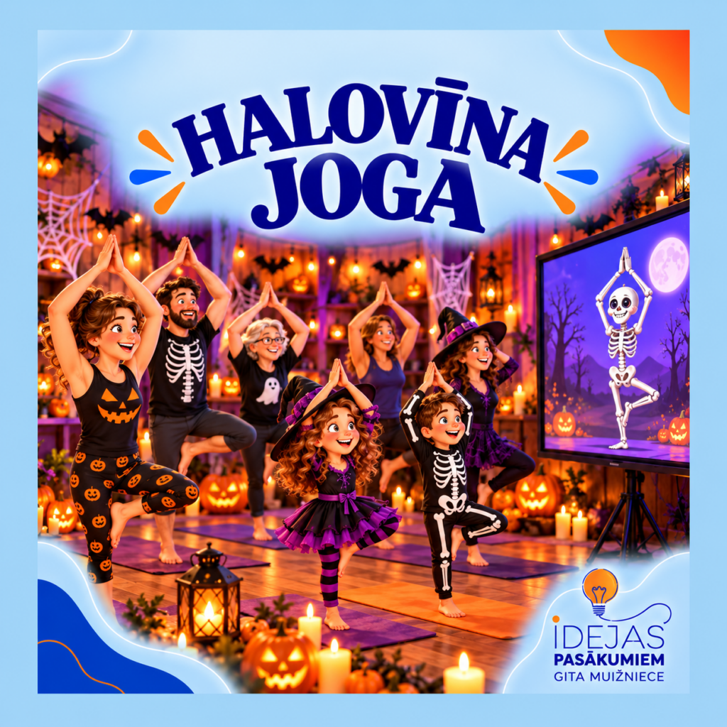 Jautra kustību un sadarbības spēle “Halovīna joga”