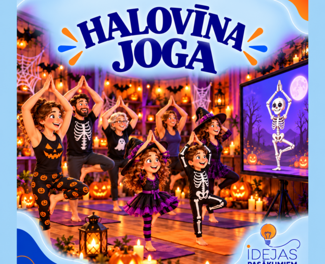 Jautra kustību un sadarbības spēle “Halovīna joga”