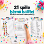 Dzimšanas dienas spēļu komplekts bērniem — 21 spēle un aktivitāte