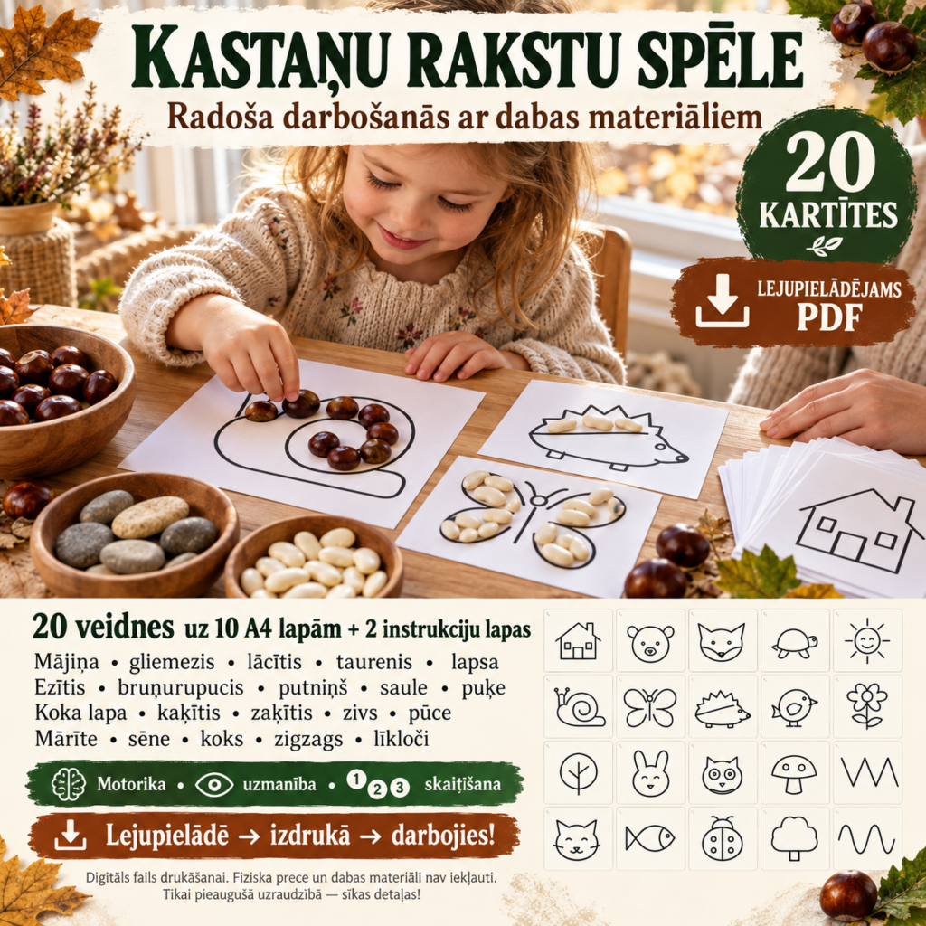 Kastaņu rakstu spēle bērniem