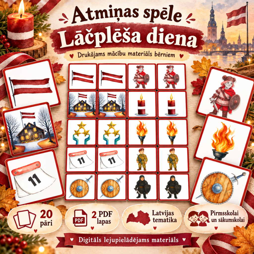 Atmiņas spēle “Lāčplēša diena”